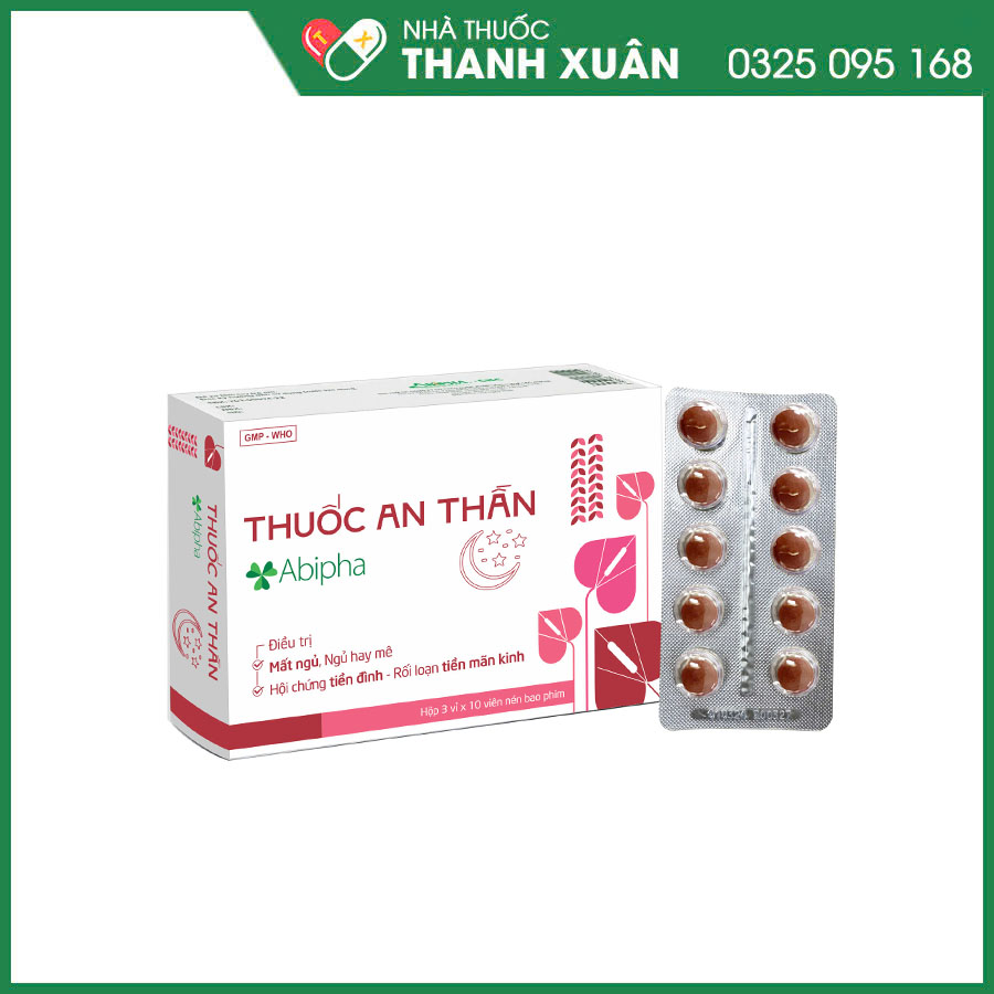 Thuốc an thần Abipha điều trị mất ngủ, ngủ hay mê, hội chứng tiền đình, rối loạn tiền mãn kinh