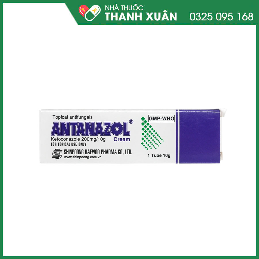 Antanazol kem bôi ngoài điều trị nấm da, lang ben, viêm da tiết bã