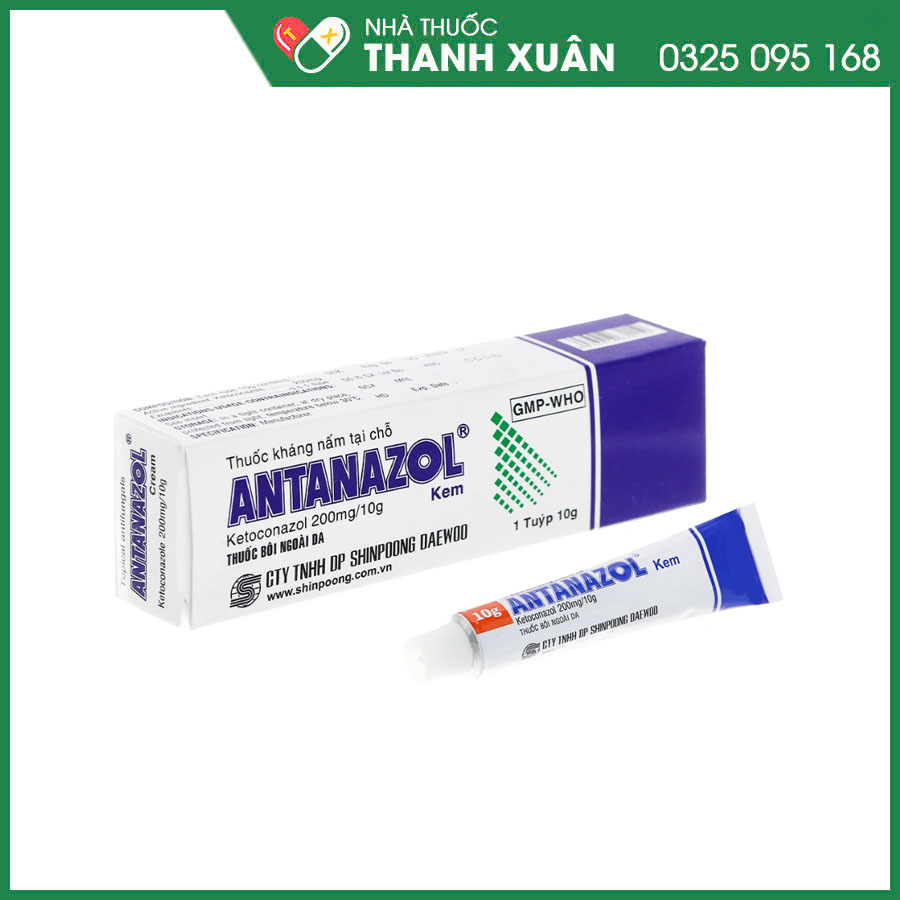 Antanazol kem bôi ngoài điều trị nấm da, lang ben, viêm da tiết bã