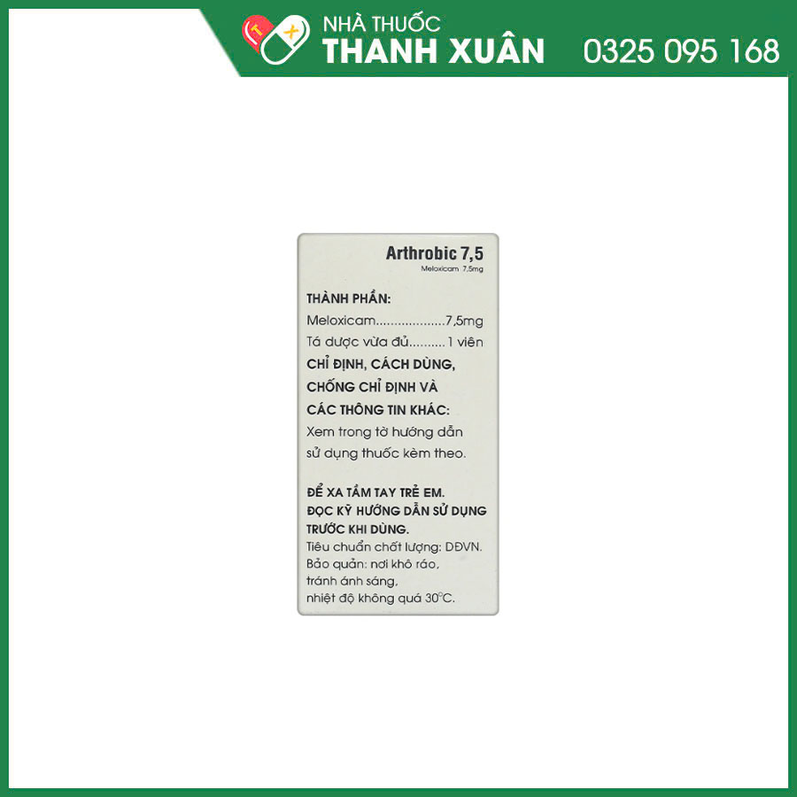 Arthrobic 7.5 thuốc chống viêm giảm đau trong viêm khớp dạng thấp, thoái hóa khớp