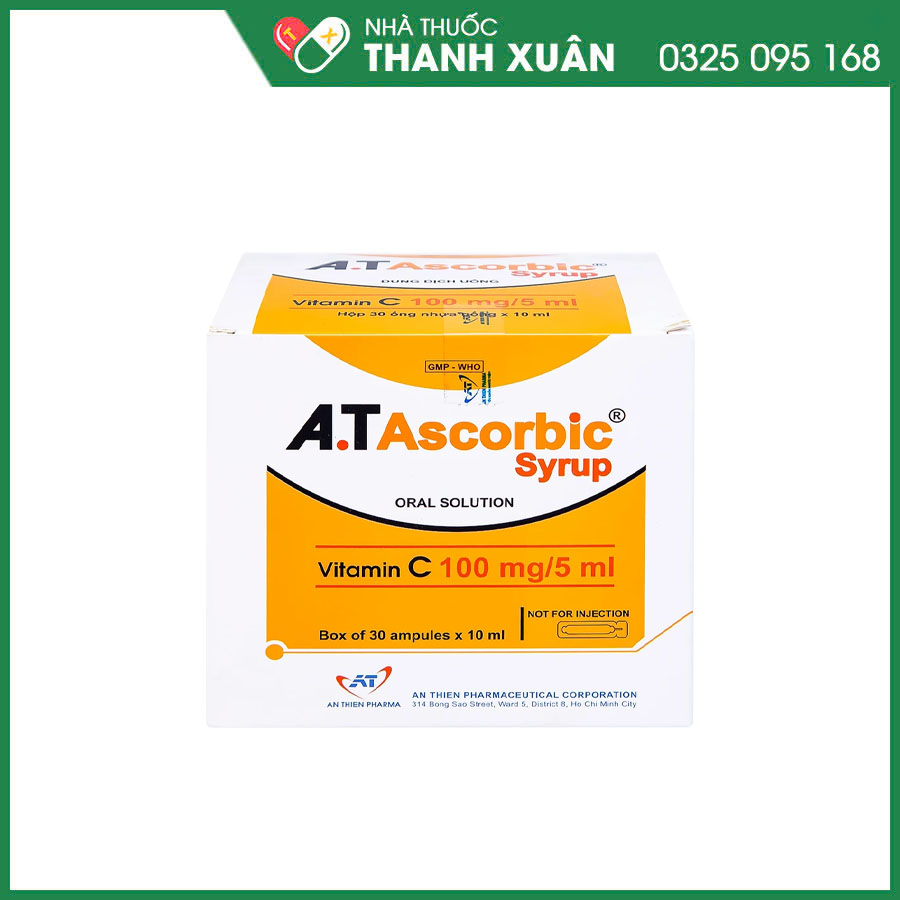 Siro A.T Ascorbic thuốc bổ sung vitamin C, phòng và điều trị bệnh scorbut