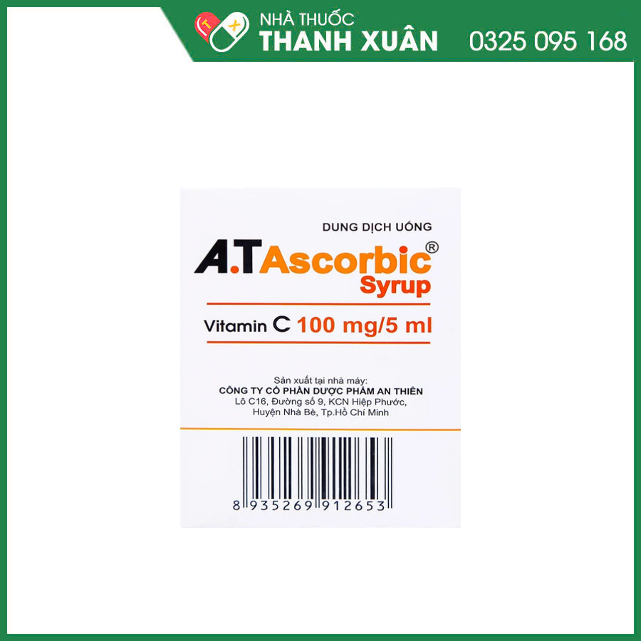 Siro A.T Ascorbic thuốc bổ sung vitamin C, phòng và điều trị bệnh scorbut