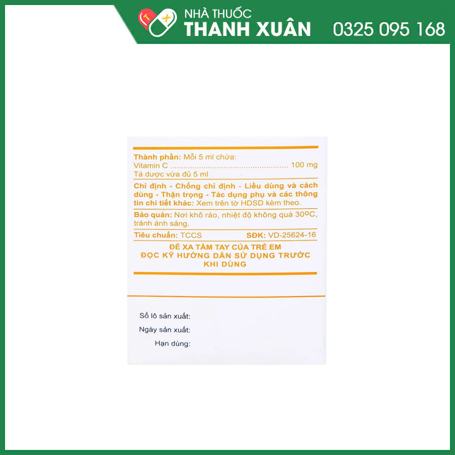 Siro A.T Ascorbic thuốc bổ sung vitamin C, phòng và điều trị bệnh scorbut