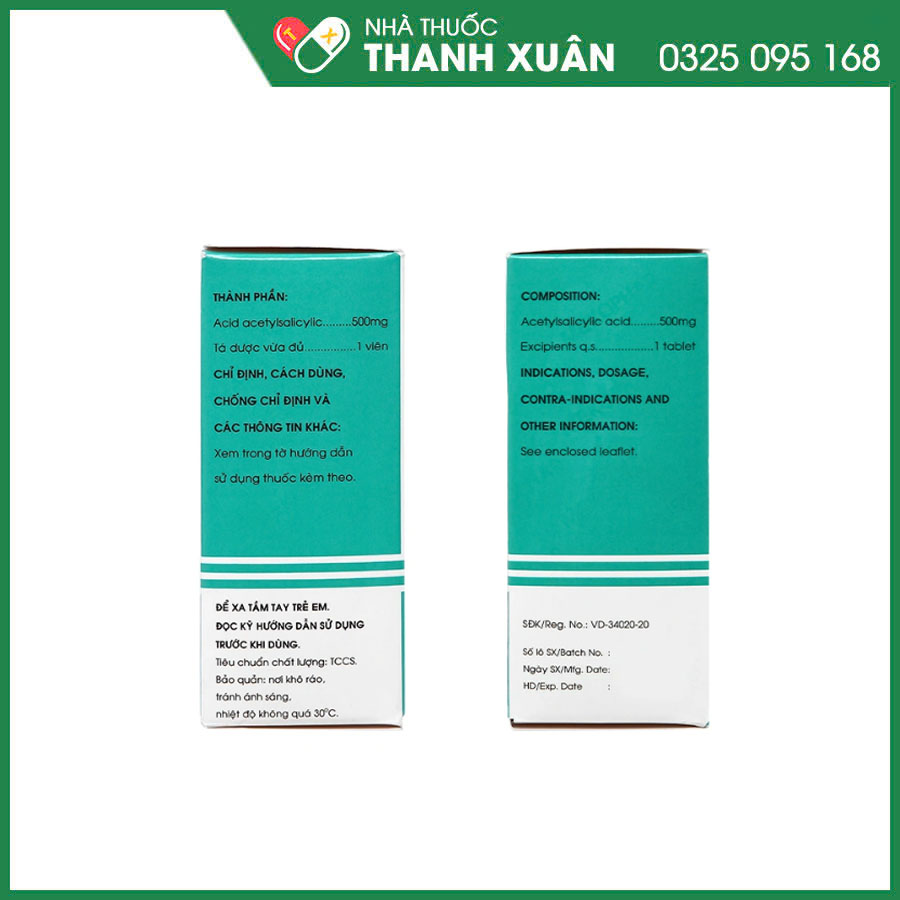 Aspirin pH8 giảm đau, kháng viêm, hạ sốt