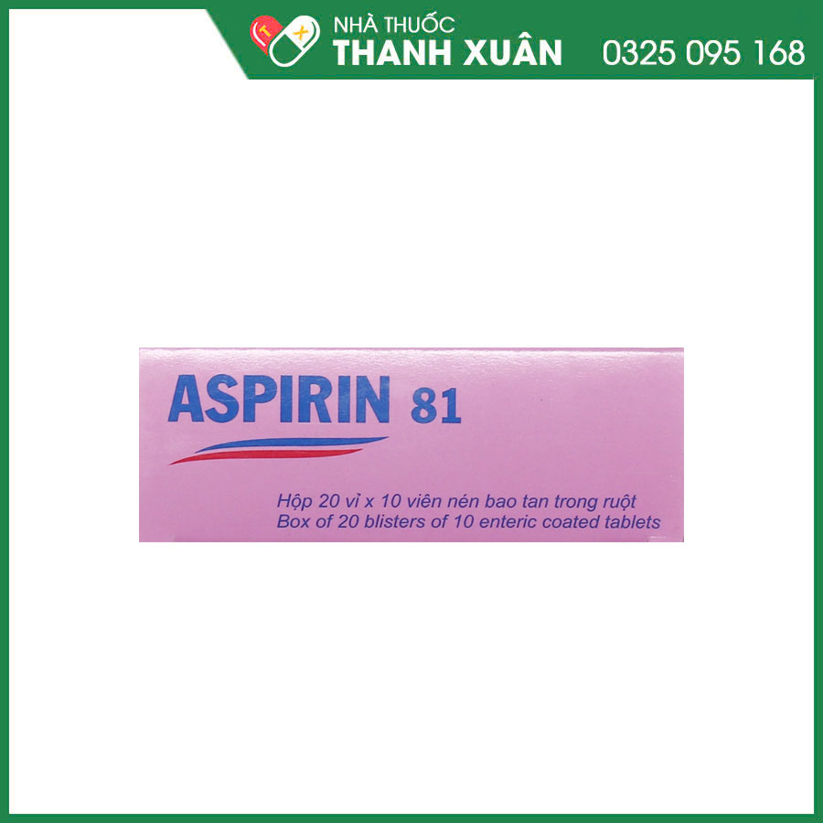 Aspirin 81 thuốc phòng ngừa nguyên phát và dự phòng thứ phát nhồi máu cơ tim, đột quỵ
