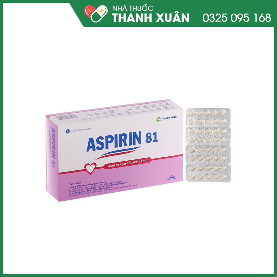 Aspirin 81 thuốc phòng ngừa nguyên phát và dự phòng thứ phát nhồi máu cơ tim, đột quỵ