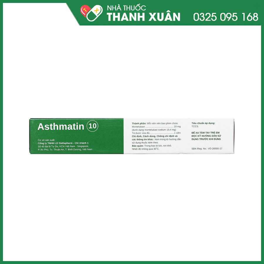 Asthmatin 10 phòng ngừa và điều trị lâu dài bệnh hen suyễn, giảm triệu chứng viêm mũi dị ứng