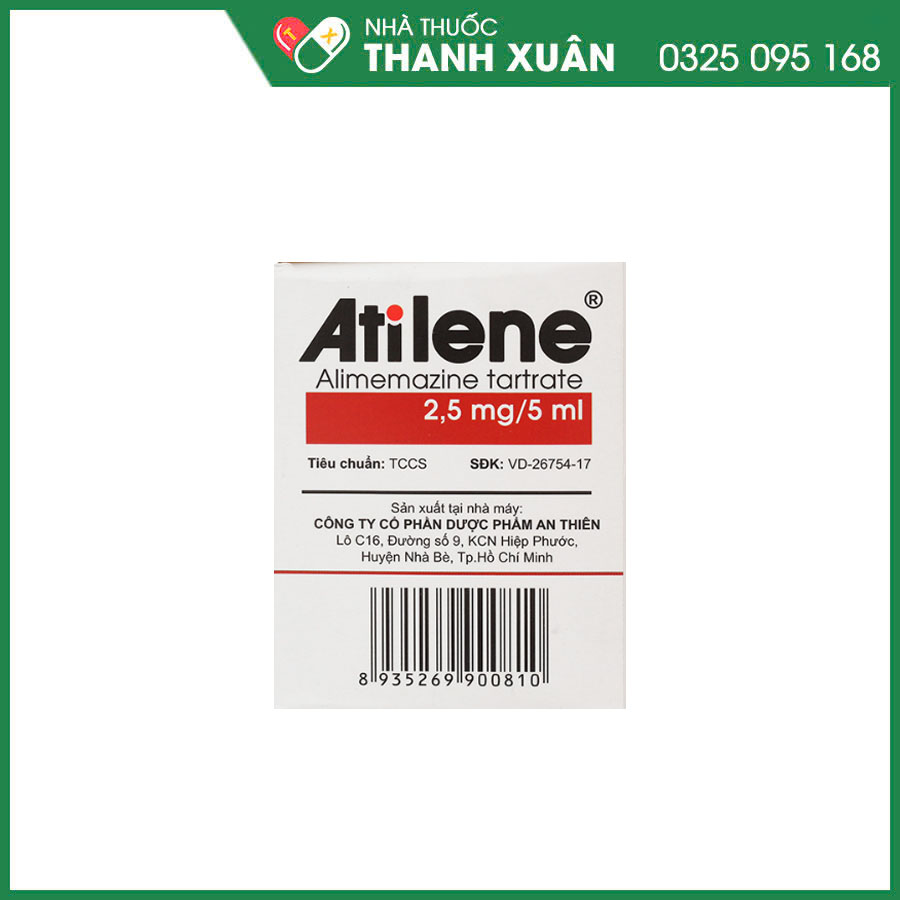Atilene® điều trị chống dị ứng hô hấp, dị ứng ngoài da và hỗ trợ tiền mê trước phẫu thuật