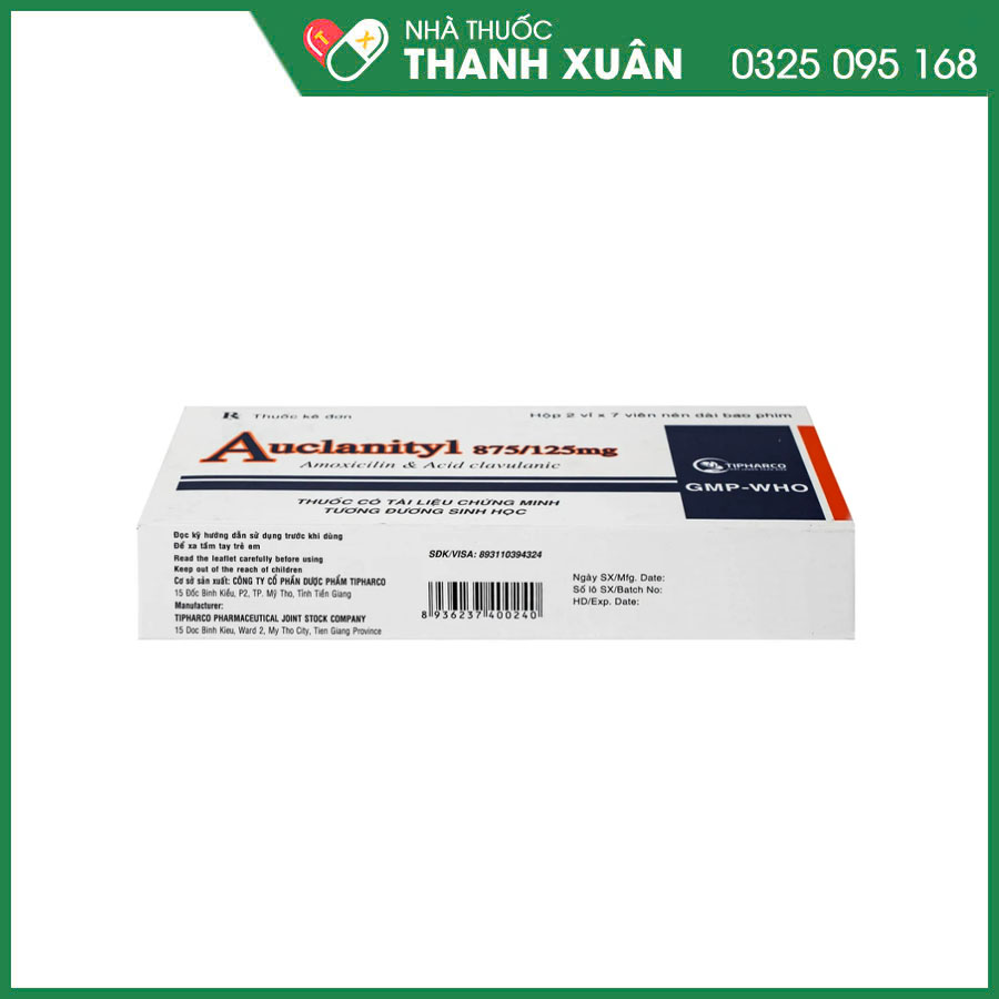 Auclanityl 1g thuốc điều trị nhiễm khuẩn hô hấp, sinh dục, xương khớp, da&amp;mô, nha khoa, phụ khoa