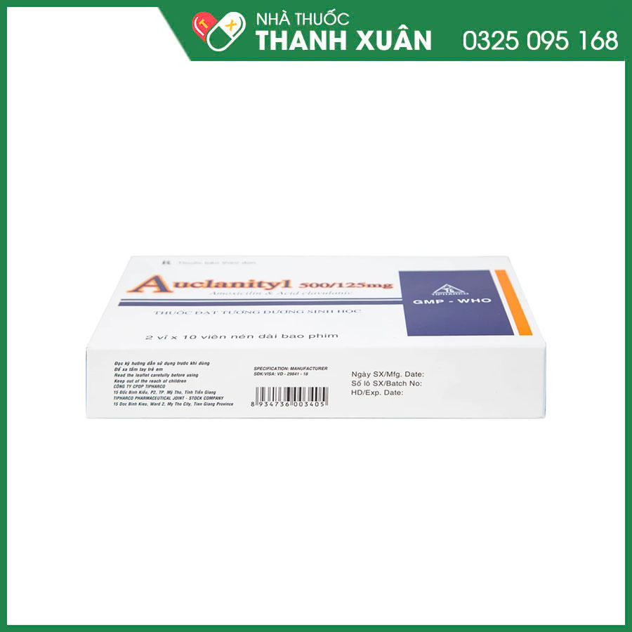 Auclanityl 625mg thuốc điều trị nhiễm khuẩn hô hấp, sinh dục, xương khớp, da&amp;mô, nha khoa, phụ khoa