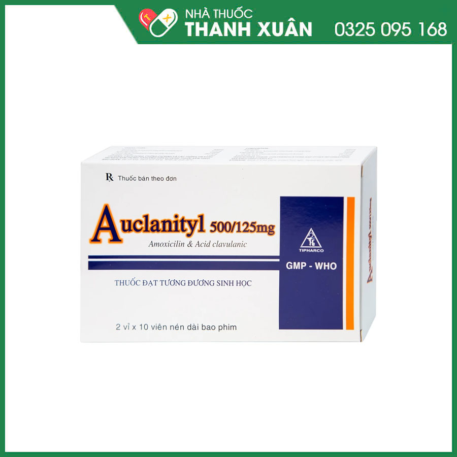 Auclanityl 625mg thuốc điều trị nhiễm khuẩn hô hấp, sinh dục, xương khớp, da&amp;mô, nha khoa, phụ khoa