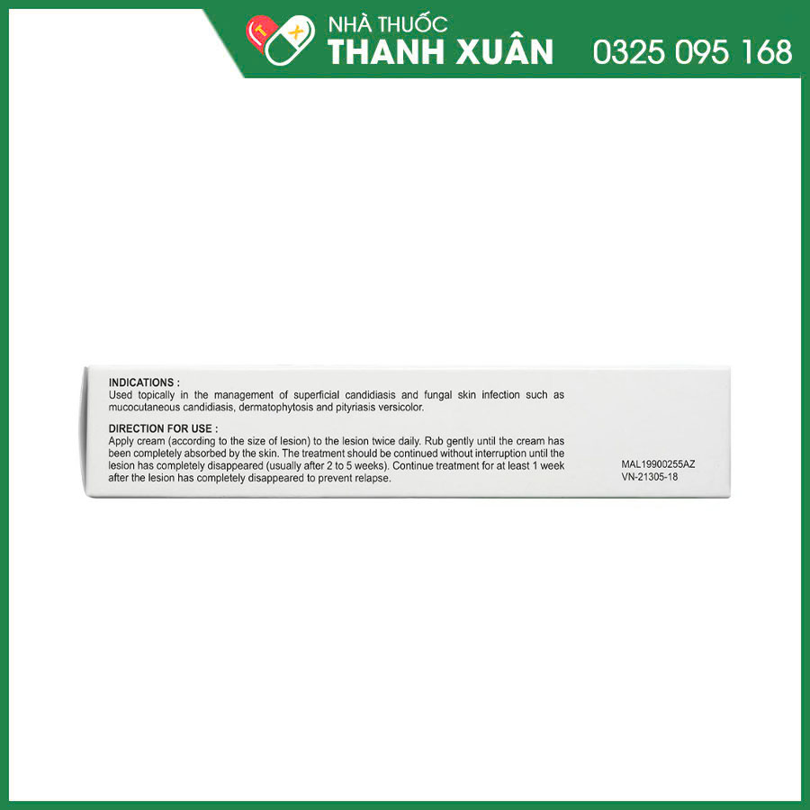 Axcel Miconazole Cream 2% thuốc bôi điều trị nhiễm nấm ngoài da