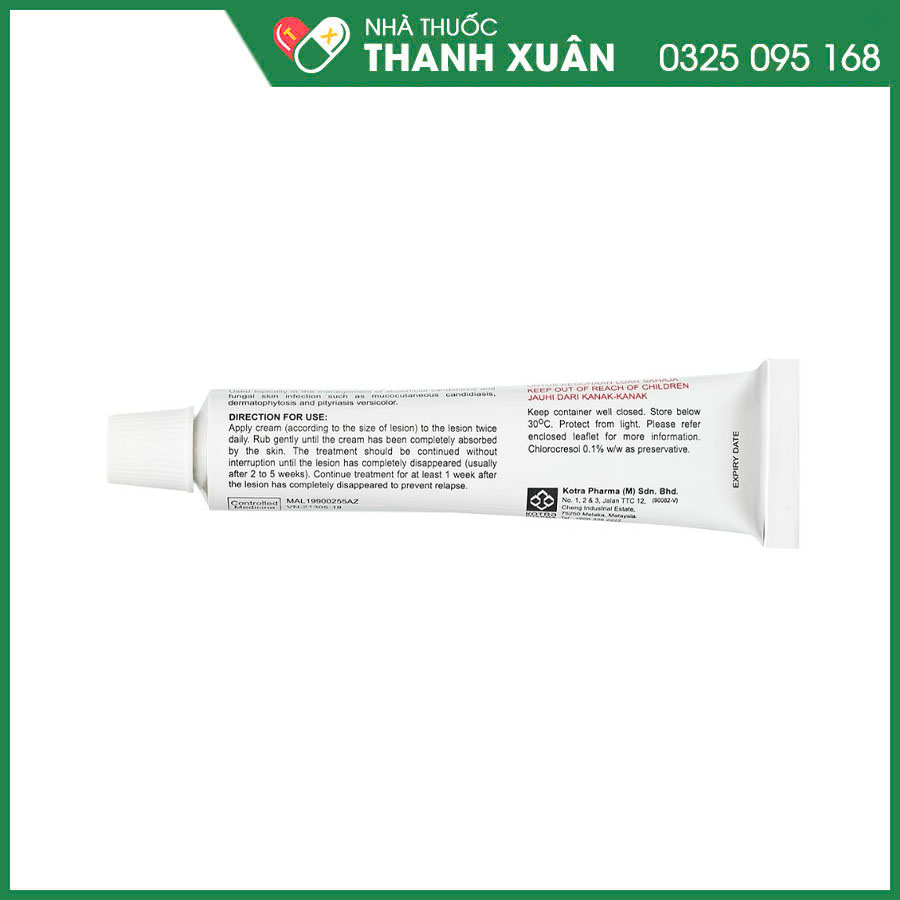 Axcel Miconazole Cream 2% thuốc bôi điều trị nhiễm nấm ngoài da