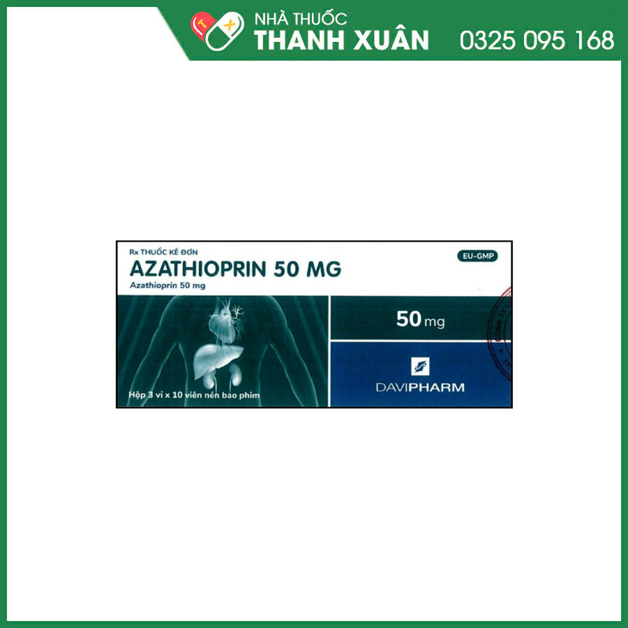Azathioprin 50mg phòng ngừa thải ghép tạng, điều trị viêm khớp dạng thấp, lupus ban đỏ, viêm ruột và các bệnh lý tự miễn khác