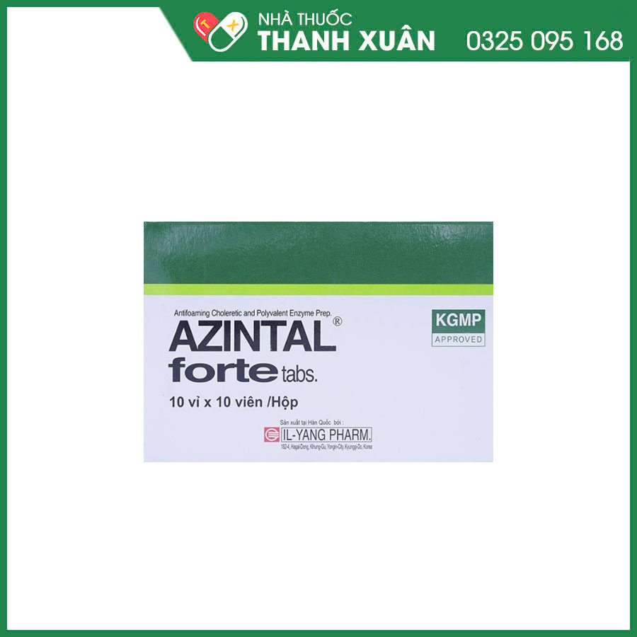 Azintal Forte Tabs thuốc trị các chứng đầy hơi, khó tiêu