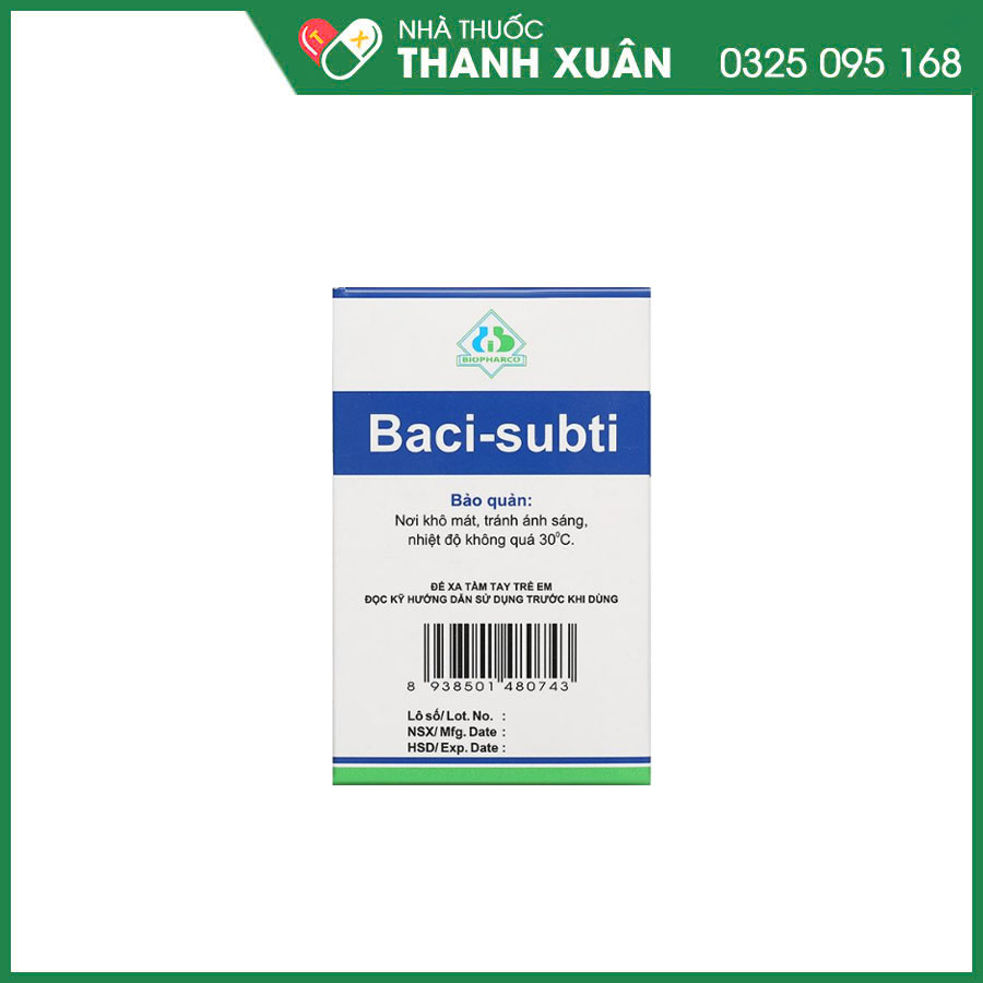 Baci-subti hỗ trợ điều trị tiêu chảy, viêm ruột, rối loạn tiêu hóa