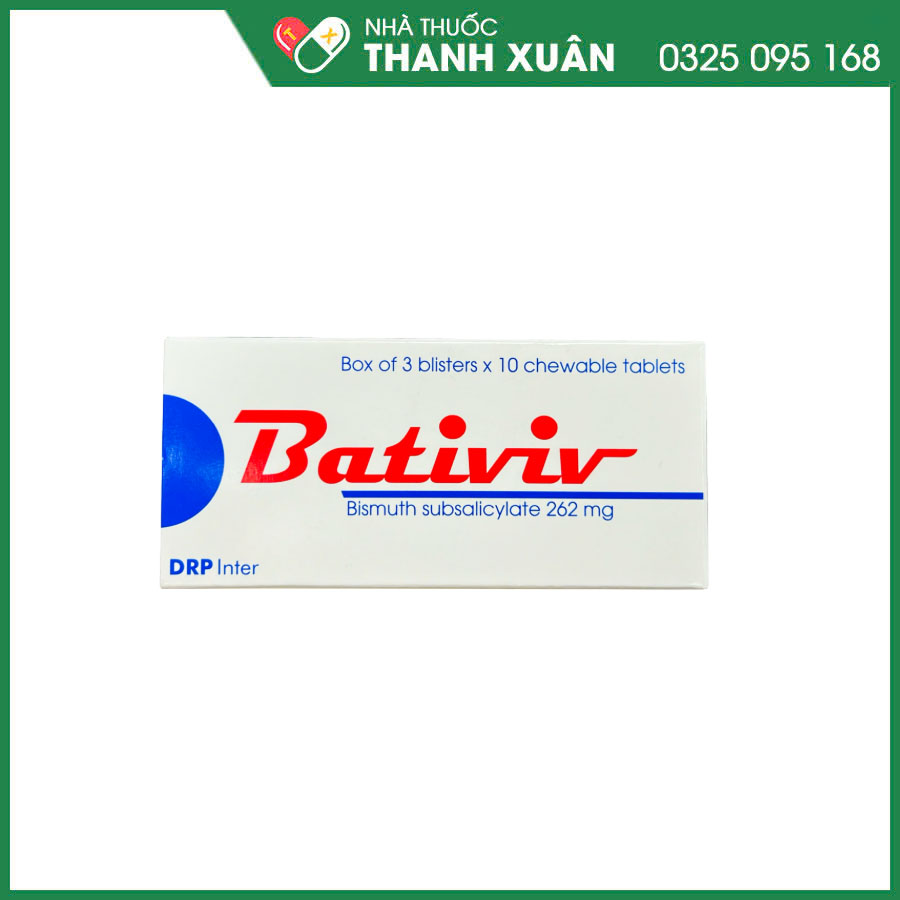 Bativiv thuốc kiểm soát tiêu chảy, hỗ trợ điều trị H. pylori, loét dạ dày và giảm triệu chứng khó tiêu