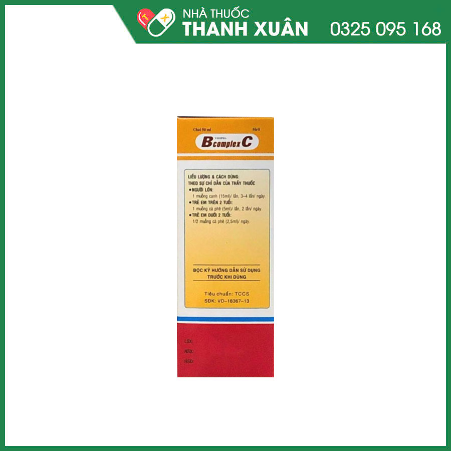 Siro B complex C Vidiphar giúp bổ sung vitamin cho người thiếu chất, kém hấp thu, mệt mỏi và trẻ còi xương