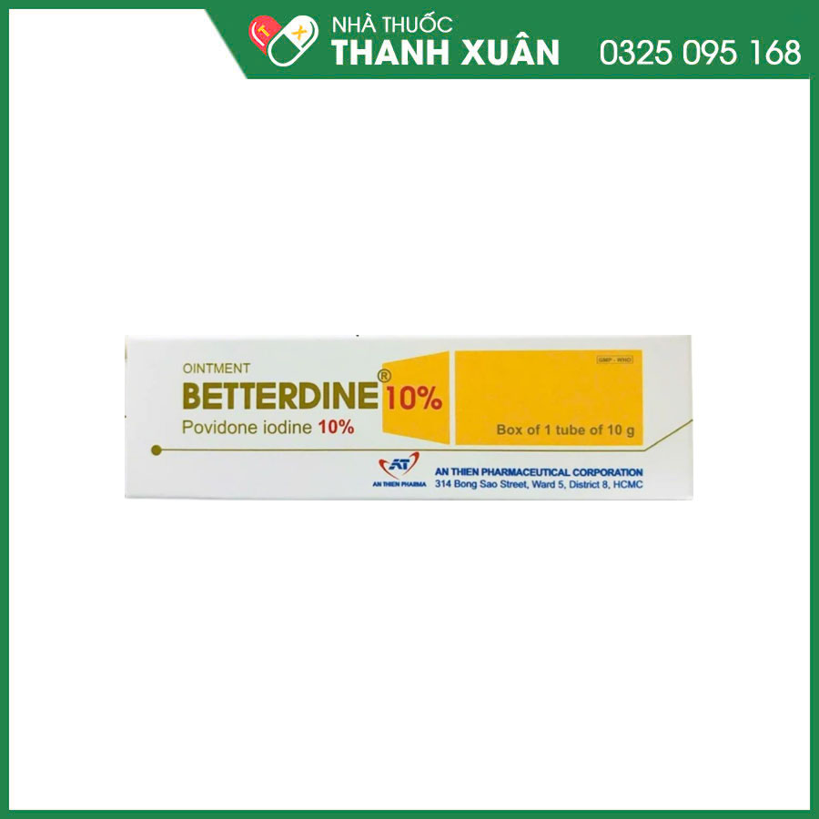 Betterdine 10% giúp sát khuẩn trên vùng da bị thương tổn