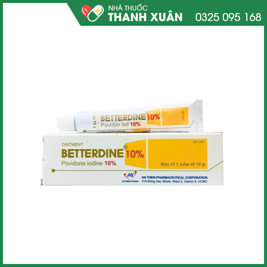 Betterdine 10% giúp sát khuẩn trên vùng da bị thương tổn
