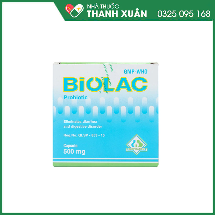 Biolac 500mg bổ sung vi sinh, hỗ trợ điều trị tiêu chảy và táo bón