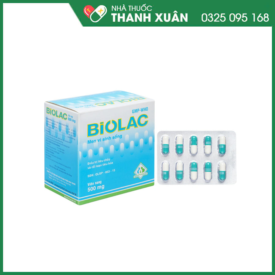 Biolac 500mg bổ sung vi sinh, hỗ trợ điều trị tiêu chảy và táo bón