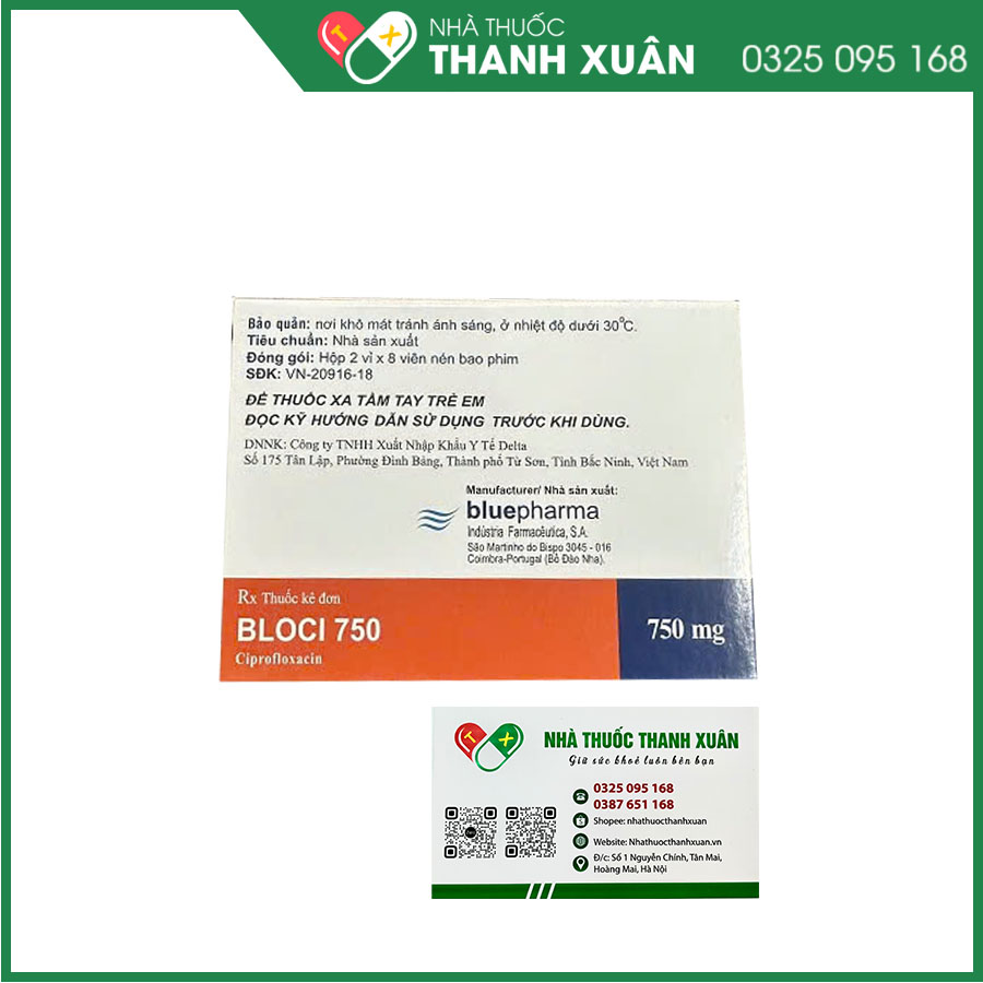 Bloci 750 điều trị nhiễm khuẩn nặng khi kháng sinh khác không hiệu quả, như thương hàn, tiêu chảy, viêm phế quản, nhiễm khuẩn huyết và suy giảm miễn dịch