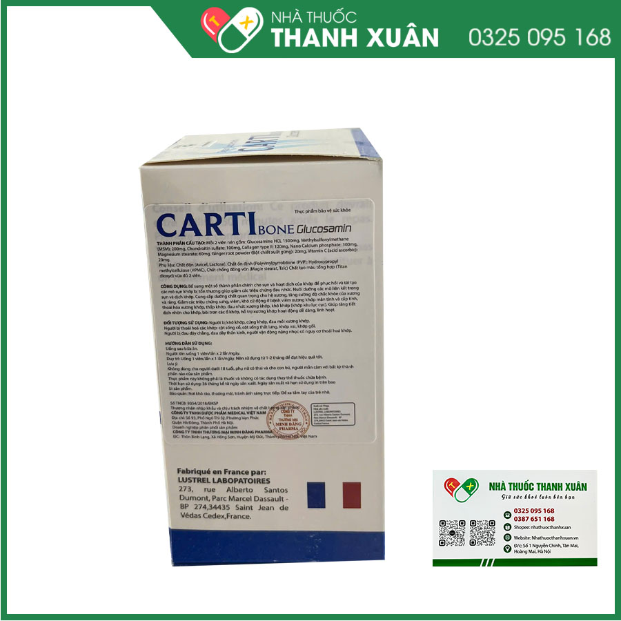 Carti Bone Glucosamin giúp dưỡng khớp và tái tạo sụn khớp