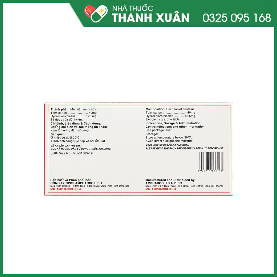 CadisAPC 40/12.5 thuốc điều trị tăng huyết áp nguyên phát