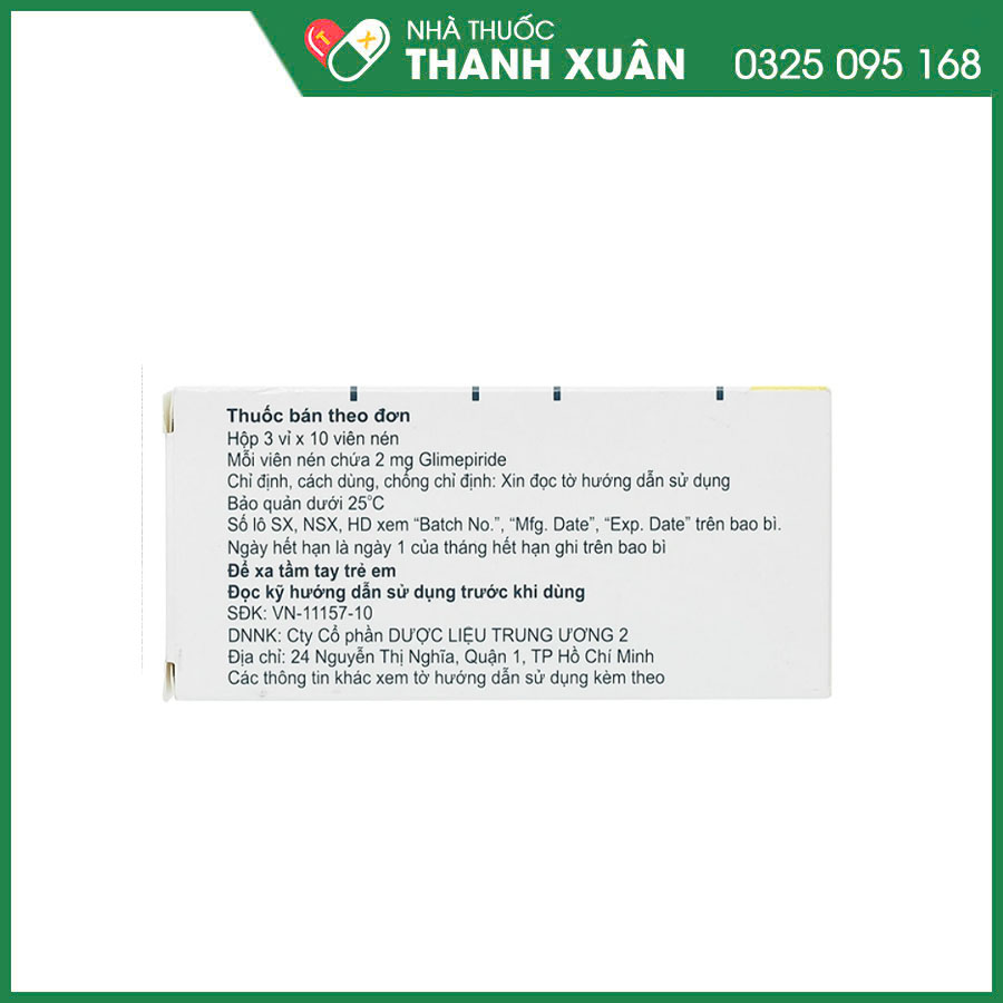 Canzeal 2mg thuốc điều trị đái tháo đường týp 2