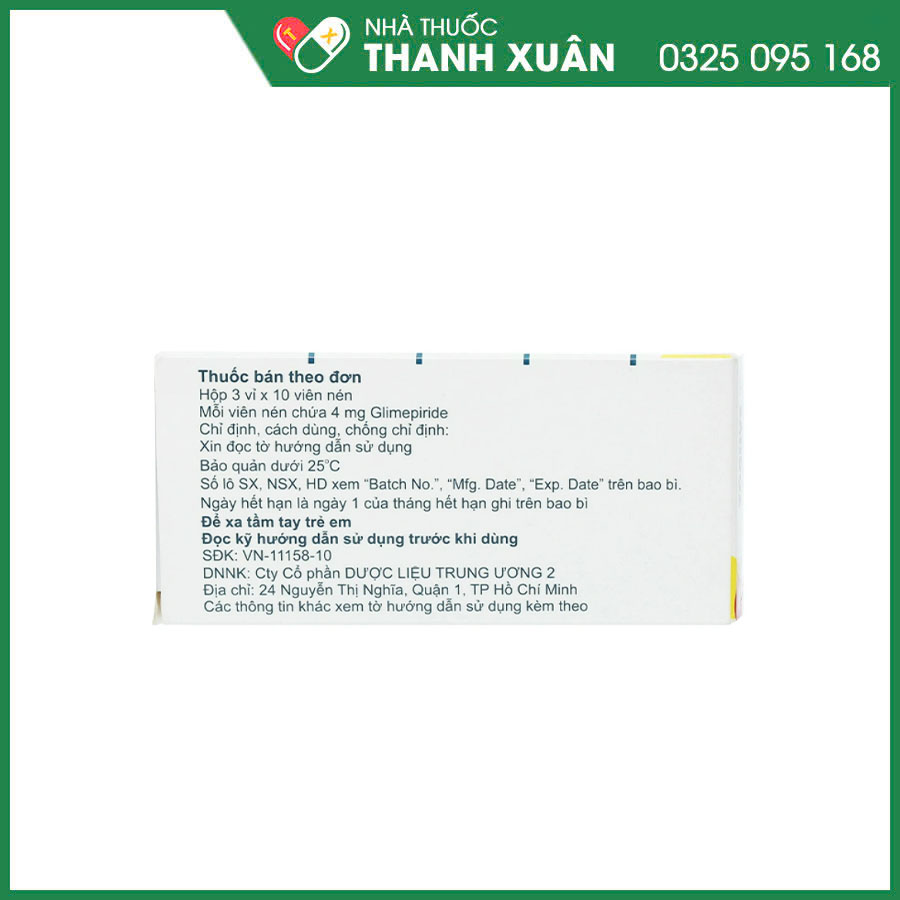 Canzeal 4mg thuốc điều trị đái tháo đường týp 2