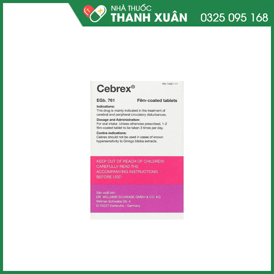 Cebrex 40mg thuốc điều trị rối loạn tuần hoàn não, tuần hoàn ngoại biên