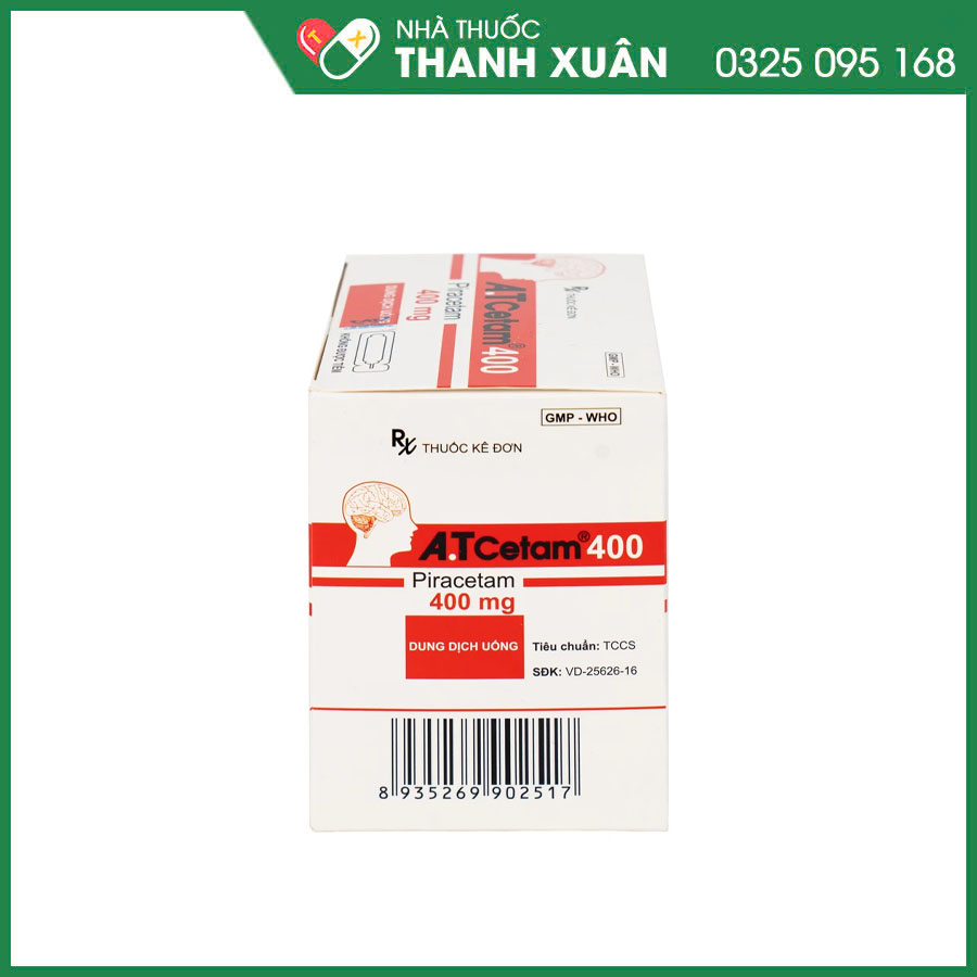 A.T Cetam 400 thuốc điều trị triệu chứng chóng mặt, thiếu máu não, suy giảm nhận thức và bệnh rung giật