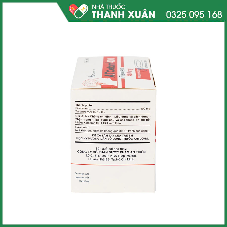 A.T Cetam 400 thuốc điều trị triệu chứng chóng mặt, thiếu máu não, suy giảm nhận thức và bệnh rung giật