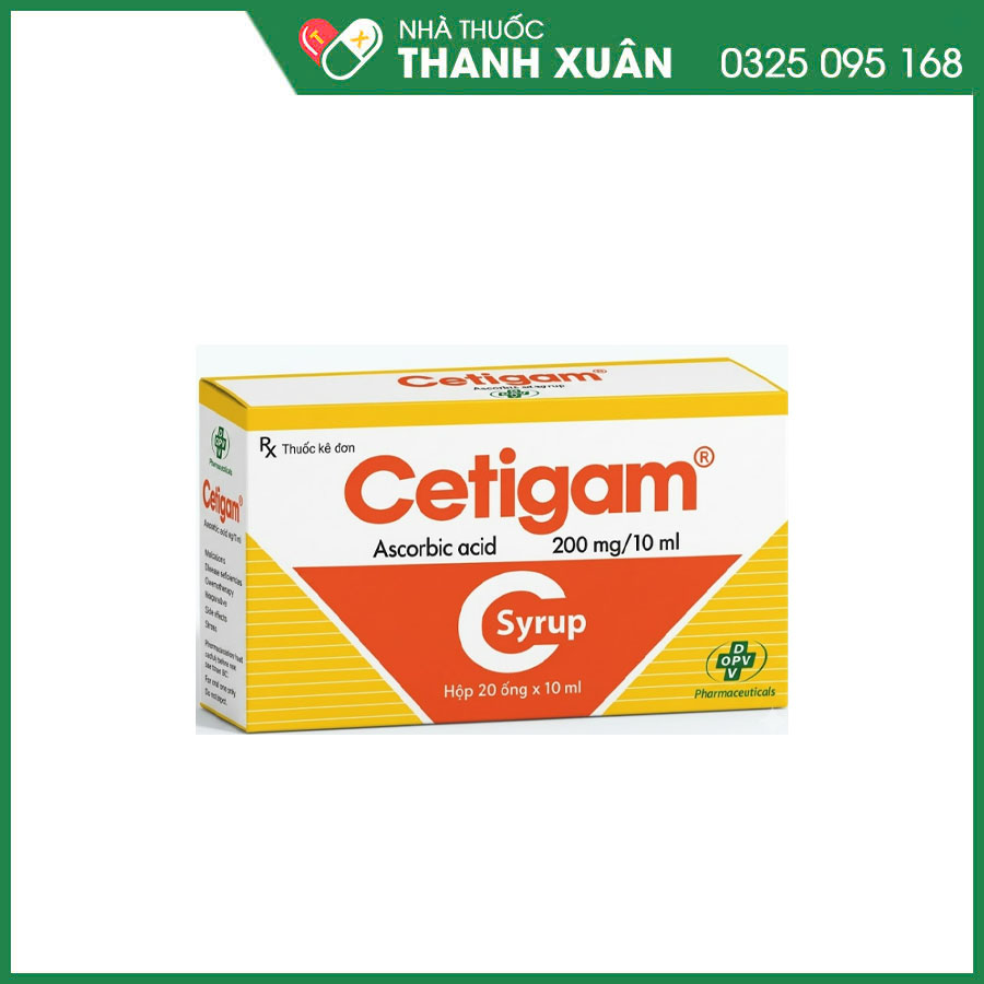 Cetigam 200mg/10ml giúp điều trị thiếu vitamin C ở trẻ em và người lớn