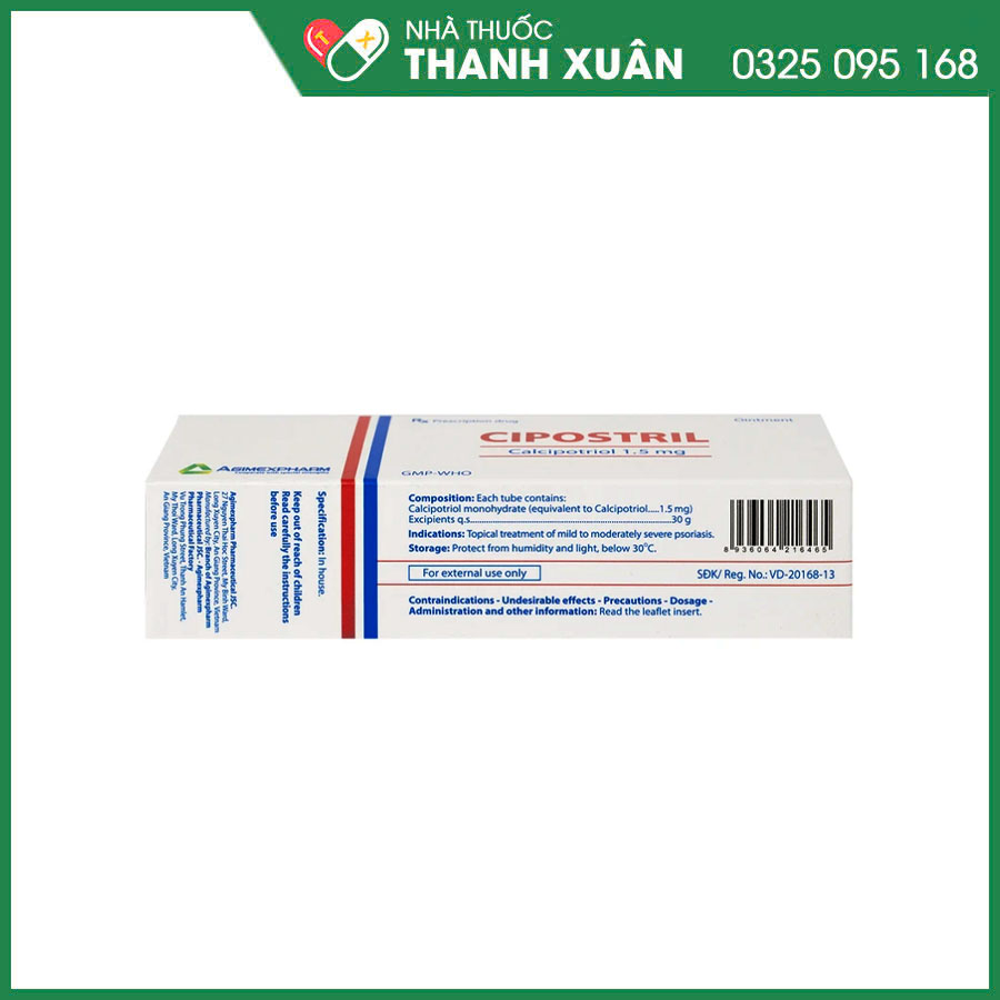 Cipostril thuốc điều trị tại chỗ vảy nến mảng mức độ nhẹ đến vừa