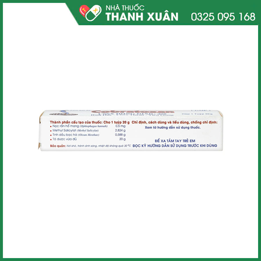 Cobratoxan kem bôi điều trị triệu chứng đau trong các bệnh khớp