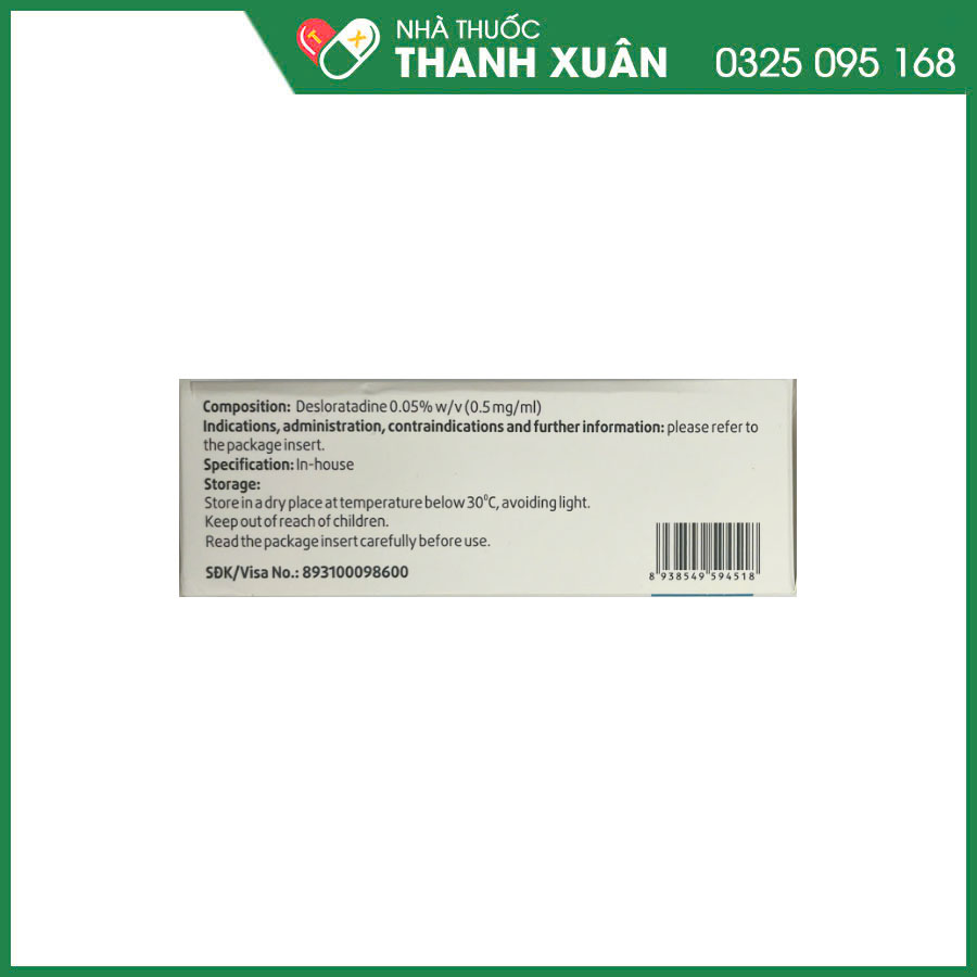 DL-TP 0,5mg/ml thuốc điều trị các triệu chứng viêm mũi dị ứng, mề đay