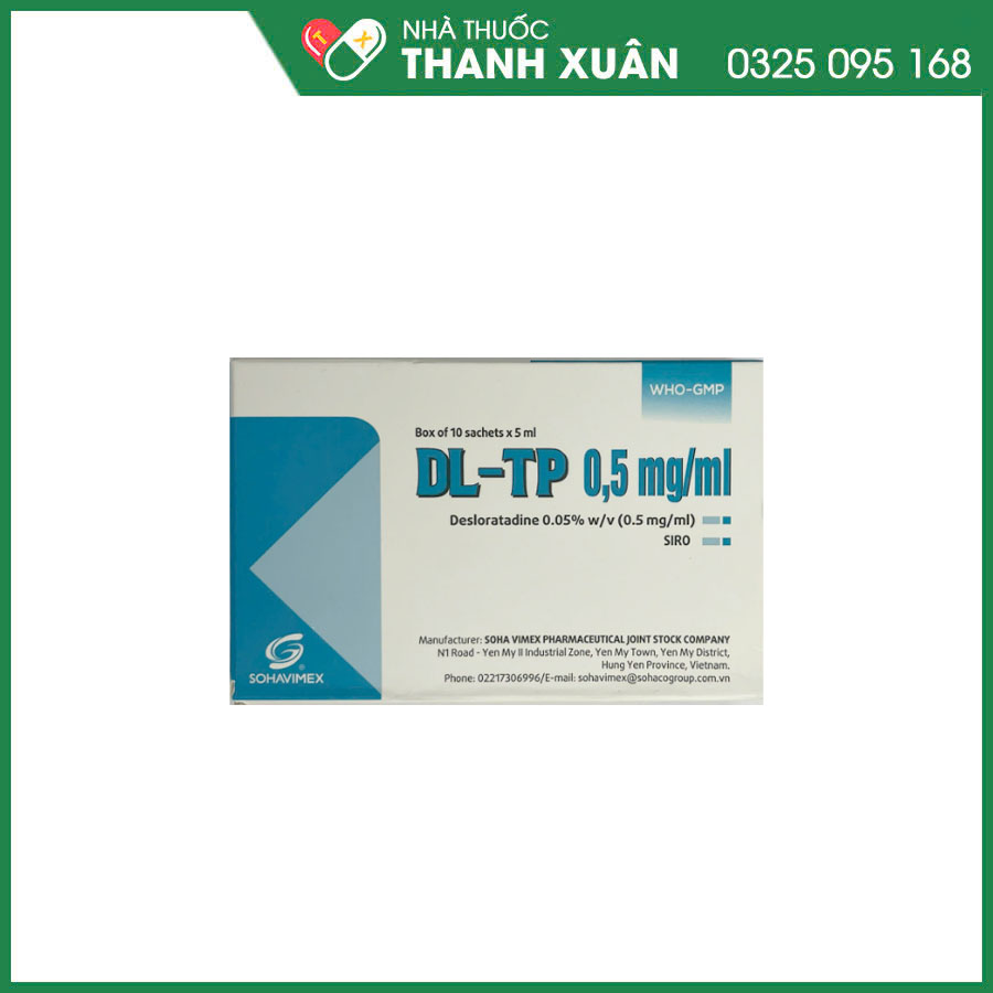 DL-TP 0,5mg/ml thuốc điều trị các triệu chứng viêm mũi dị ứng, mề đay