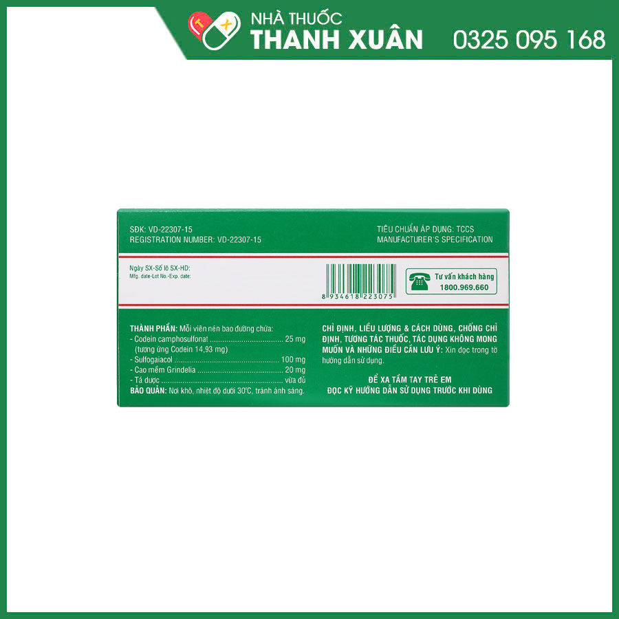 Dorocodon thuốc điều trị các chứng ho khan hoặc ho kích ứng