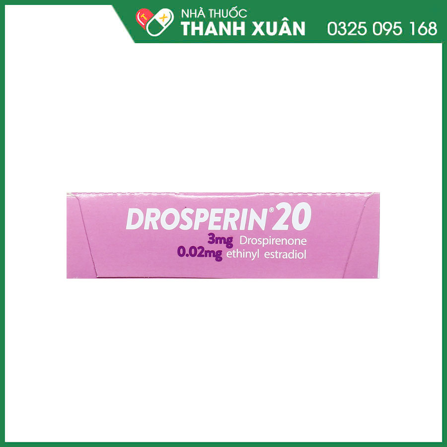 Drosperin® 20 thuốc tránh thai, điều trị các triệu chứng rối loạn tiền kinh nguyệt và mụn trứng cá