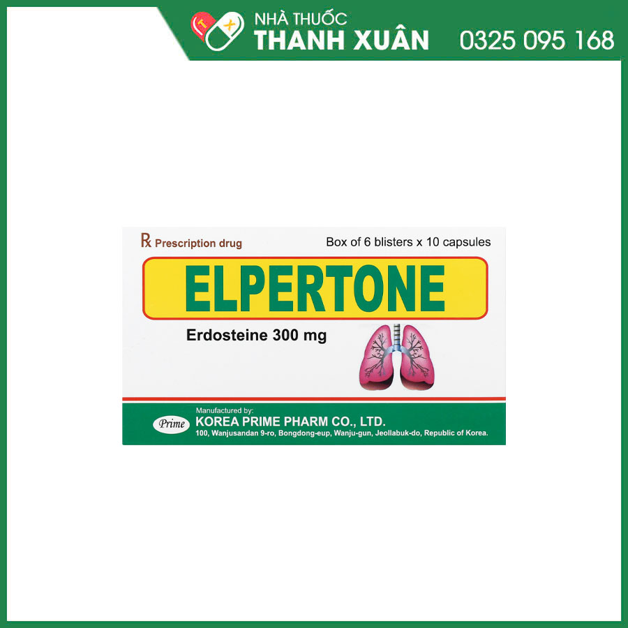 Elpertone 300mg thuốc điều trị các triệu chứng đợt viêm phế quản cấp và mạn tính