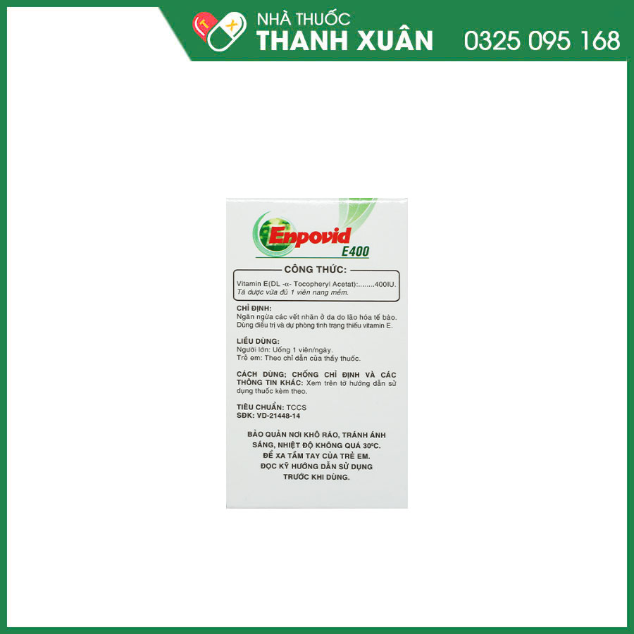 Enpovid E400 giúp bổ sung vitamin E, chống oxy hoá