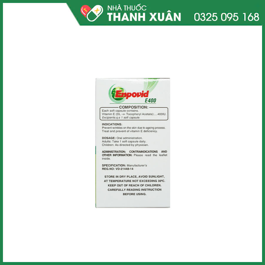 Enpovid E400 giúp bổ sung vitamin E, chống oxy hoá