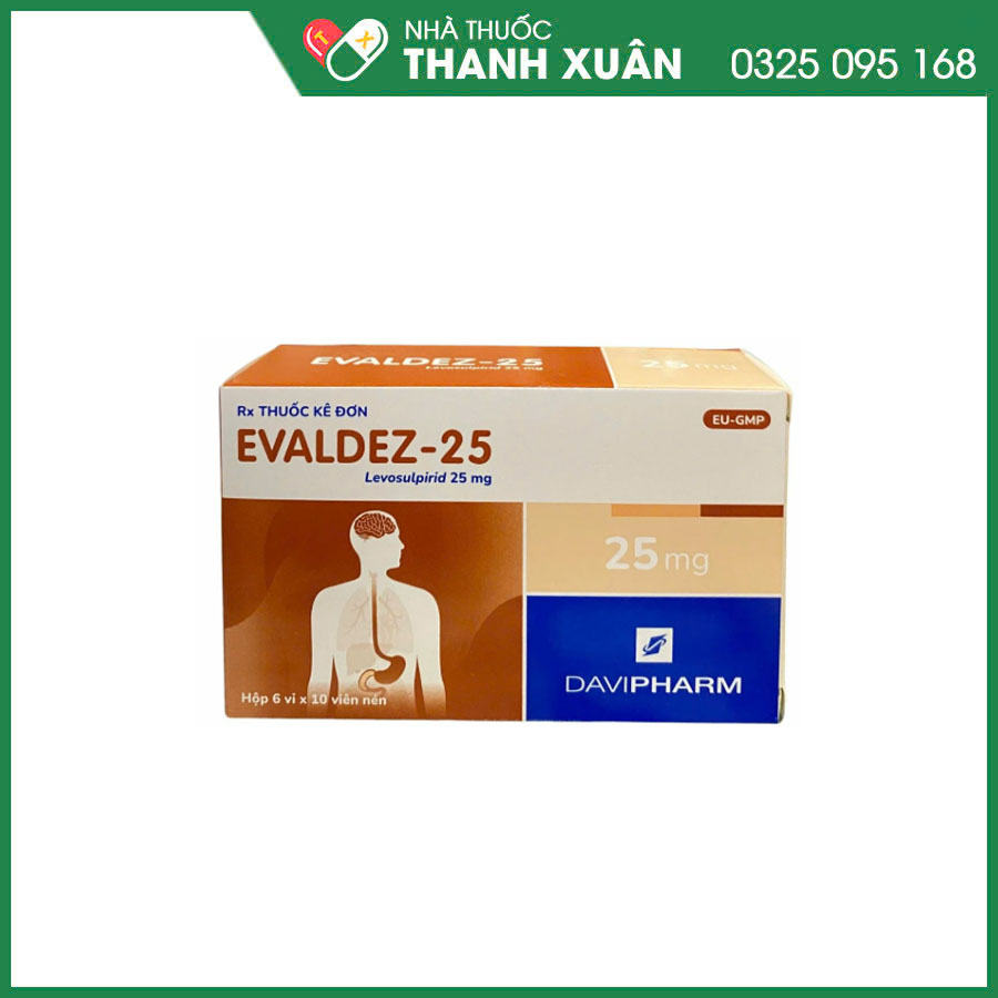 Evaldez-25 thuốc điều trị các chứng rối loạn chức năng tiêu hóa điều trị bệnh tâm thần phân liệt cấp hoặc mạn tính