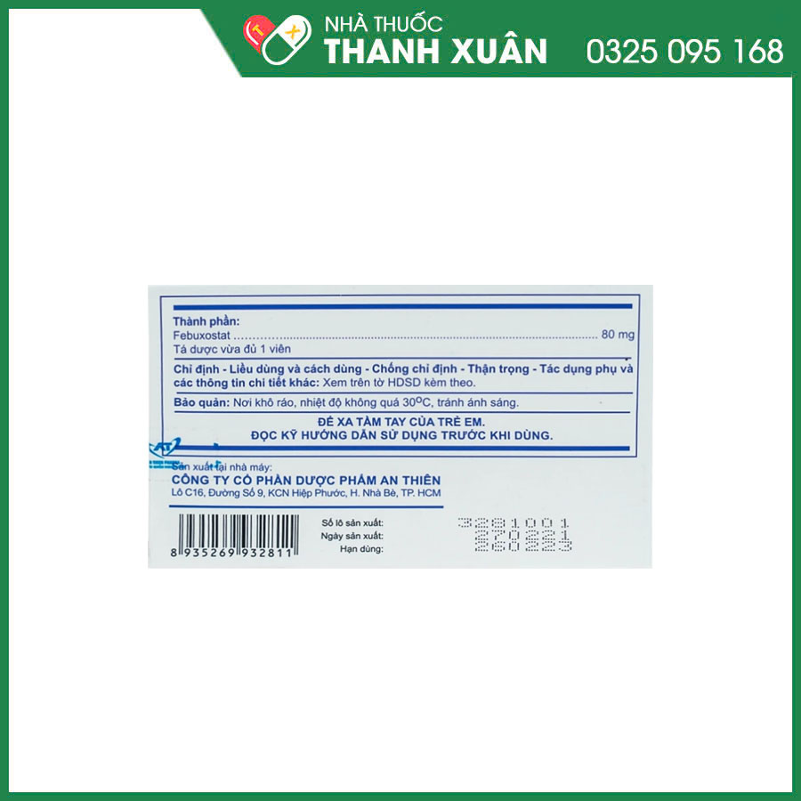 Febuxotid Vk 80 điều trị tăng acid uric máu mãn tính ở bệnh nhân gout