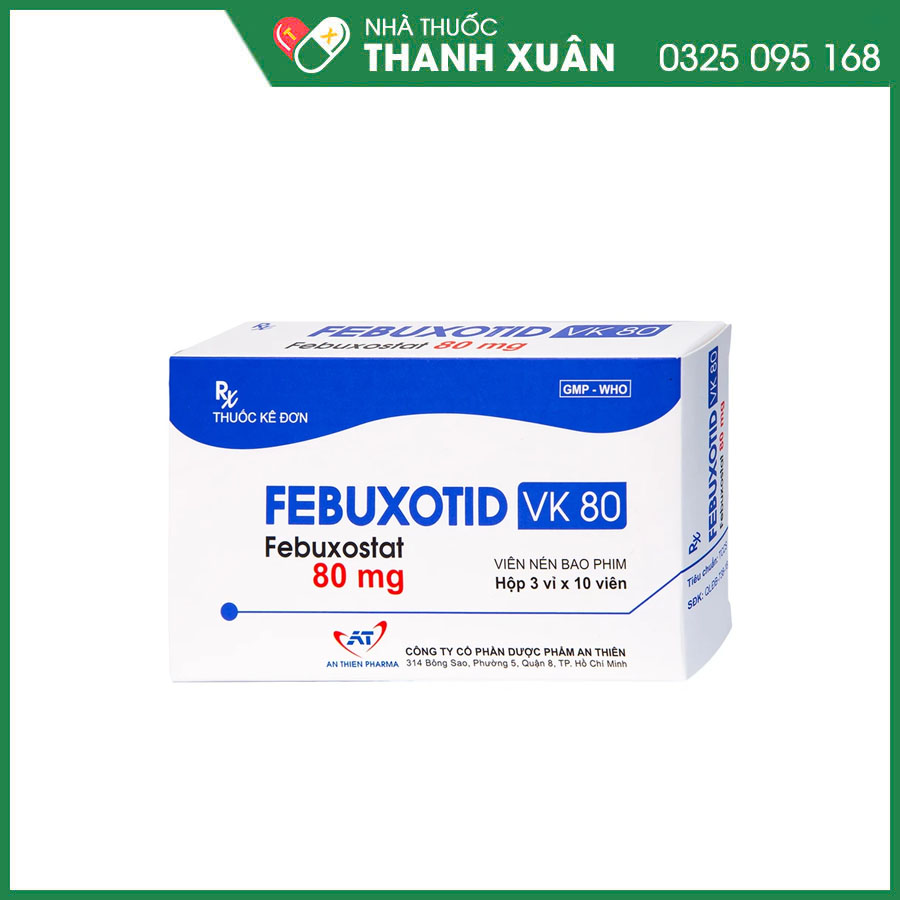 Febuxotid Vk 80 điều trị tăng acid uric máu mãn tính ở bệnh nhân gout