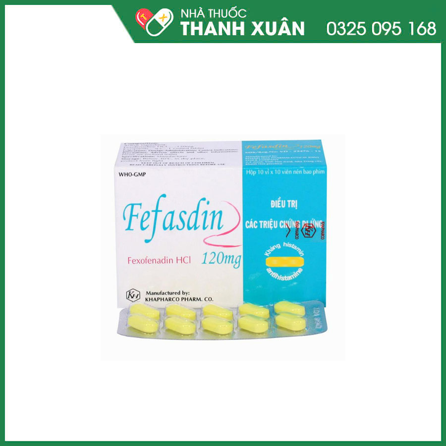 Fefasdin 120 mg điều trị triệu chứng viêm mũi dị ứng theo mùa, mày đay
