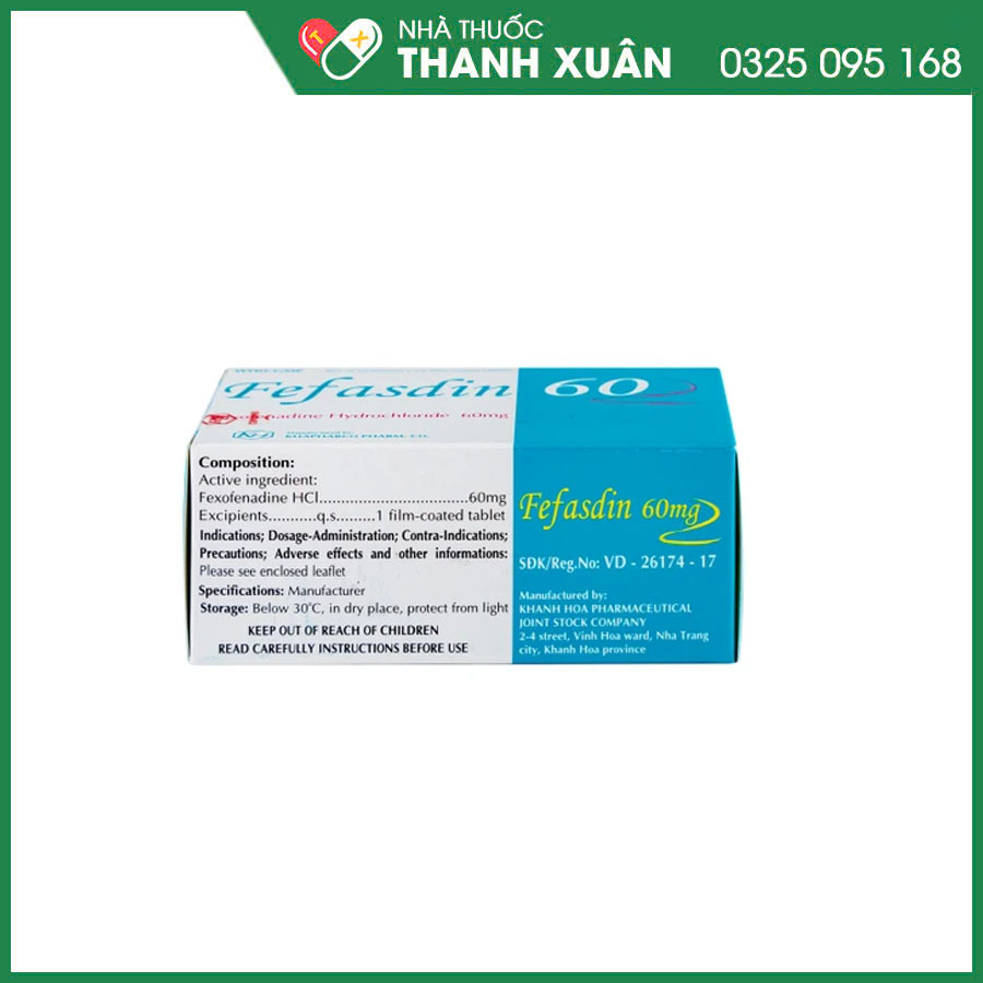 Fefasdin 60 thuốc điều trị triệu viêm mũi dị ứng, mày đay