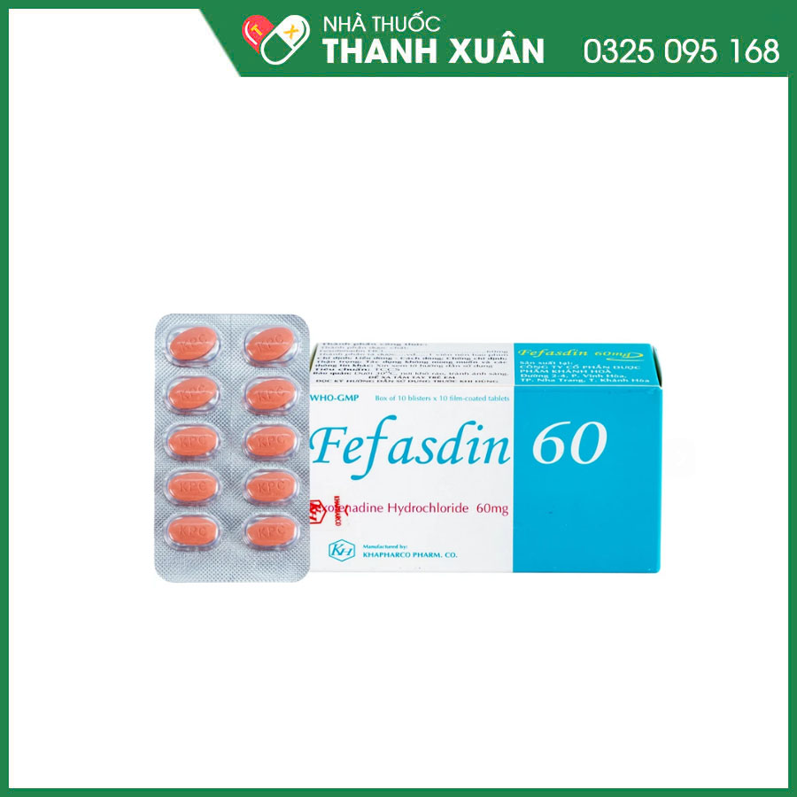 Fefasdin 60 thuốc điều trị triệu viêm mũi dị ứng, mày đay